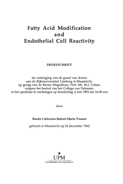 Fatty Acid Modification and Endothelial Cell Reactivity