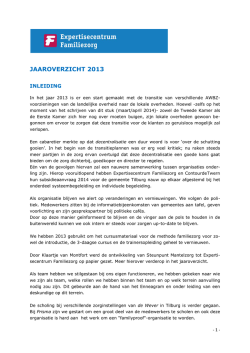 JAAROVERZICHT 2013 - Expertisecentrum Familiezorg