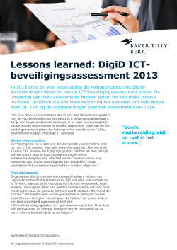 Lessons learned: DigiD ICT