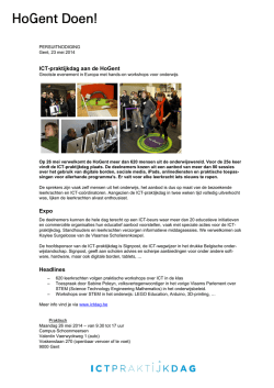 ICT-praktijkdag aan de HoGent Expo Headlines