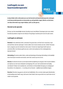 Leefregels na een baarmoederoperatie_oktober 2014