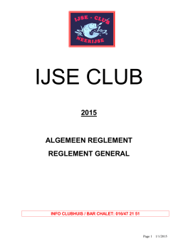 Algemeen reglement 2015 - IJse Club vzw Sportvissersclub Neerijse