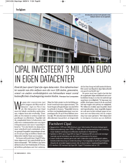 CIPAL INVESTEERT 3 MILJOEN EURO IN EIGEN DATACENTER