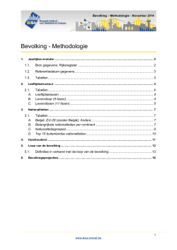 Bevolking - Methodologie