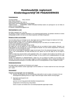 Huishoudelijk reglement - Kinderopvang in Leuven