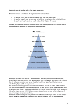 Hoe kun je de kinderen werkelijk autonomie geven over hun