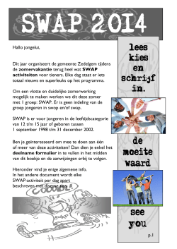 SWAP activiteiten - Gemeente Zedelgem