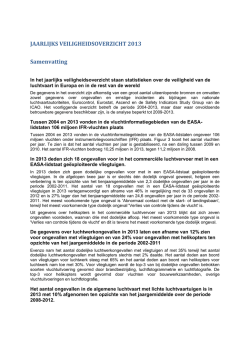 JAARLIJKS VEILIGHEIDSOVERZICHT 2013 - EASA