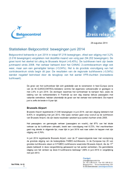 Statistieken Belgocontrol: bewegingen juni 2014