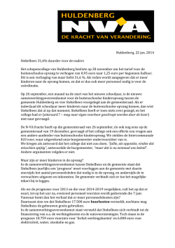 Huldenberg, 22 jan. 2014 Stekelbees 31,6% duurder voor de ouders