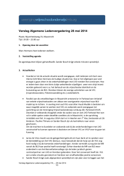 Notulen ALV 2014 - Vereniging vrijeschoolonderwijs Limburg