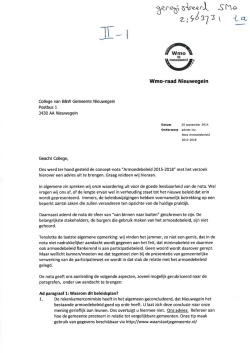 II-1 De br. dd 29-09-14 van Wmo raad Nieuwegein betreffende