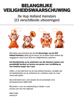 Indien u in het bezit bent van de Hup Holland Hamsters, verwijder