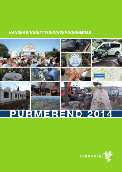 Handhavingsuitvoeringsprogramma Purmerend 2014