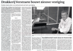 Drukkerij Verstraete bouwt nieuwe vestiging. - svr