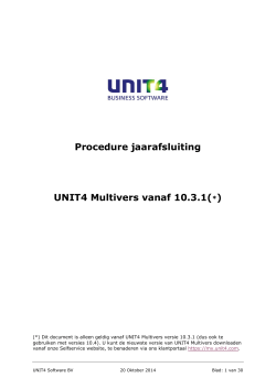 Jaarafsluiting in UNIT4 Multivers