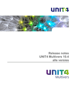 Release notes UNIT4 Multivers 10.4 alle versies