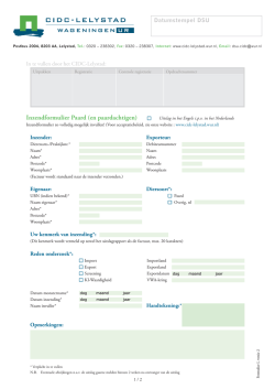 Inzendformulier Bloedtesten CIDC Lelystad