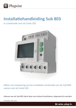 Installatiehandleiding Sub 803