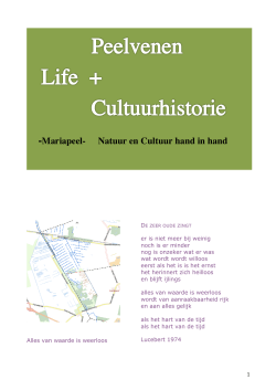 LIFE+ Cultuurhistorie -Mariapeel- Natuur en Cultuur hand in hand