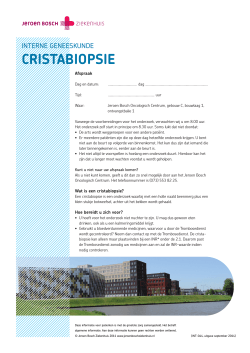 Cristabiopsie - Jeroen Bosch Ziekenhuis