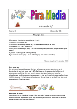 Nieuwsbrief nummer 6 21-11-2014