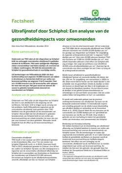 Factsheet ultrafijnstof door Schiphol
