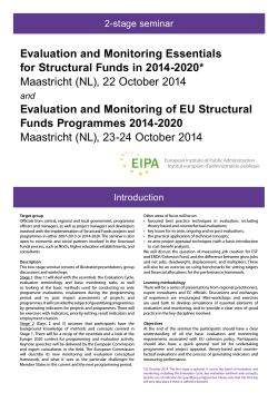 Evaluation and Monitoring Essentials for Structural Funds in