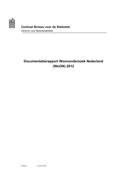 Documentatierapport Woononderzoek Nederland (WoON) 2012