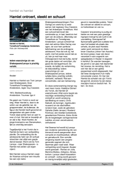 Hamlet ontroert, steekt en schuurt