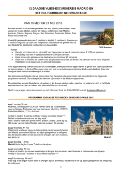 Informatie over de reis naar Spanje