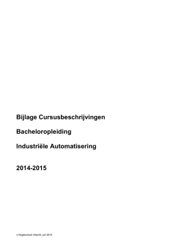 Industriële Automatisering - cursusbeschrijvingen 2014-2015