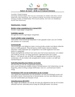 Notulen GMR-vergadering - CBS Eben Haëzer in Groot