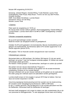 Notulen MR vergadering 30-09-2014 Aanwezig
