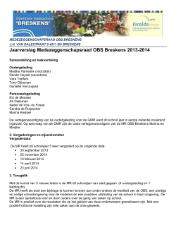 Jaarverslag Medezeggenschapsraad OBS Breskens 2013-2014