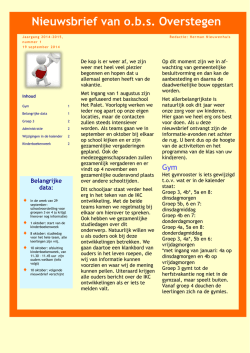 Nieuwsbrief 1 - obs Overstegen
