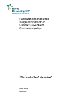 Haalbaarheidsonderzoek Integraal Kindcentrum Obbicht