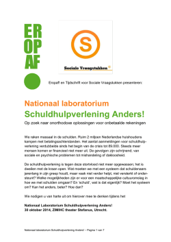 Nationaal laboratorium Schuldhulpverlening Anders!
