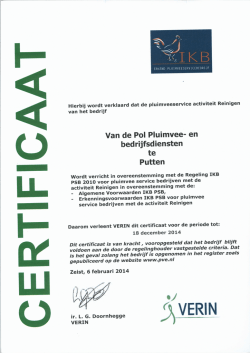 IKB Certificaat reinigen - vd Pol Pluimveeservice Putten