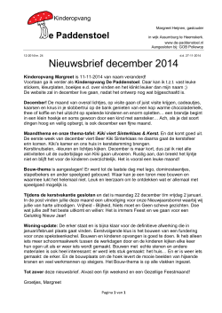 Nieuwsbrief december 2014 - Margreet Heijnen, gastouder