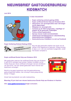 KidsMatch Nieuwsbrief juni 2014