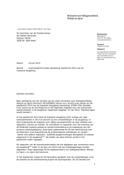 Kamerbrief met reactie op jaarbericht 2013