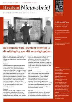 Nieuwsbrief maart 2014 - Historische Vereniging Haerlem