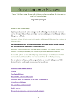 Hervorming bijdragen &ndash; algemene principes