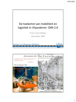 De toekomst van mobiliteit en logistiek in Vlaanderen: IDM 2.0