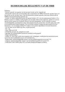 HUISHOUDELIJK REGLEMENT VAN DE FBRB