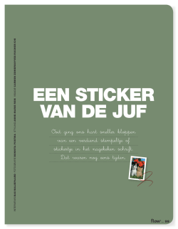EEn stickEr van dE juf