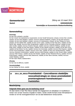 Concretiseren stedelijke renovatiestrategie en nieuw