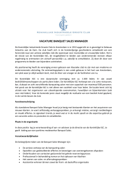 vacature banquet sales manager