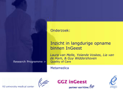 Inzicht in langdurige opname binnen InGeest